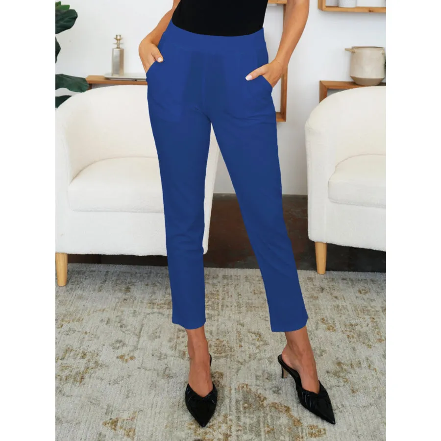 Trendy High Waist Skinny Pants with Pockets