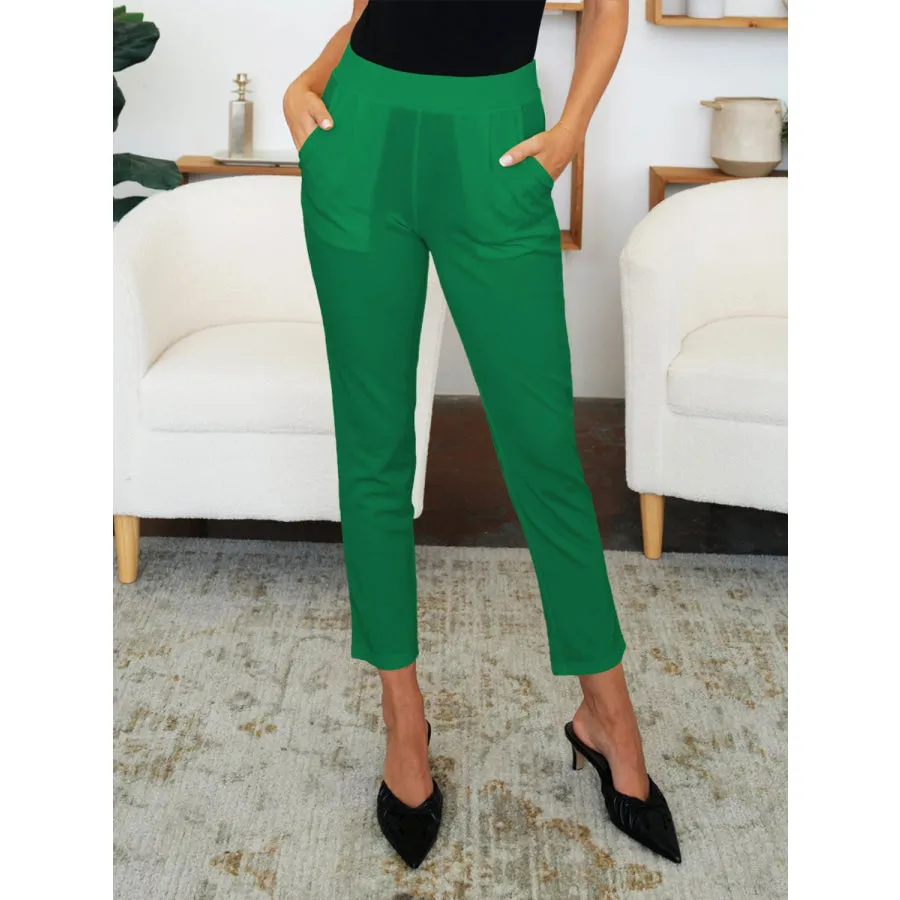 Trendy High Waist Skinny Pants with Pockets