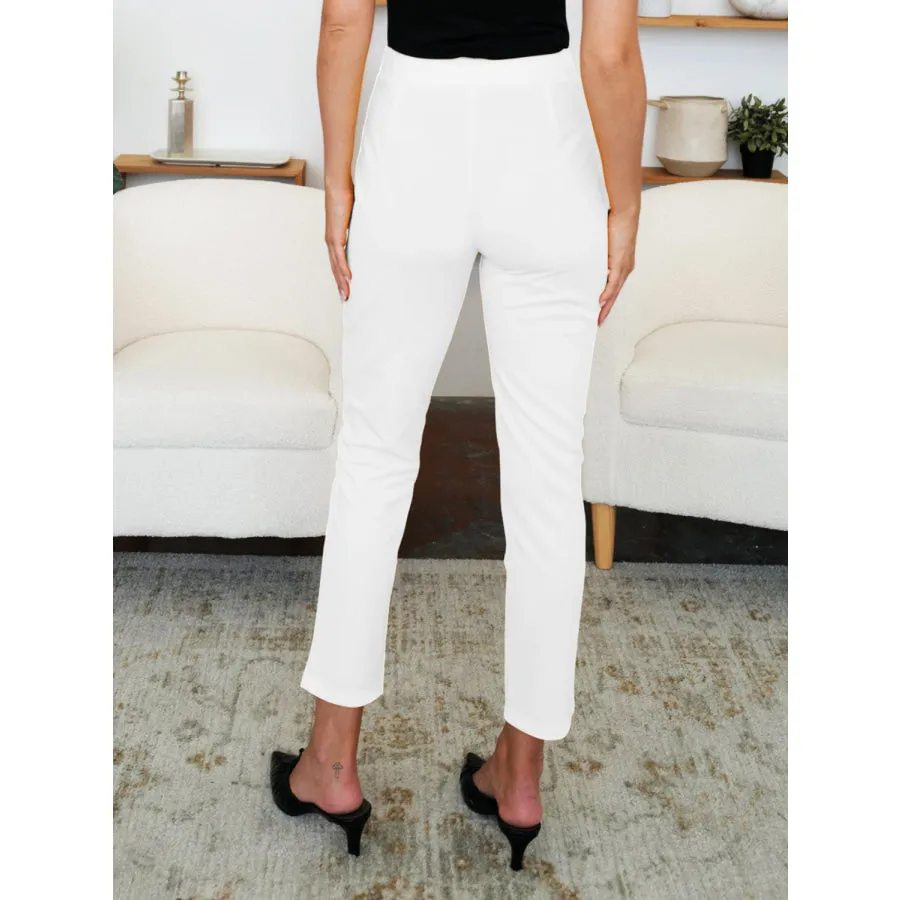 Trendy High Waist Skinny Pants with Pockets