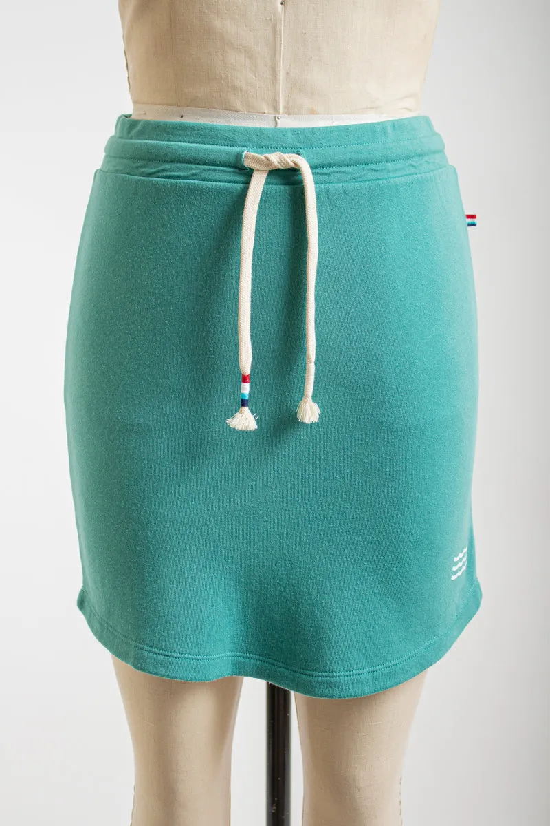 Turquoise Skirt with Scalloped Design