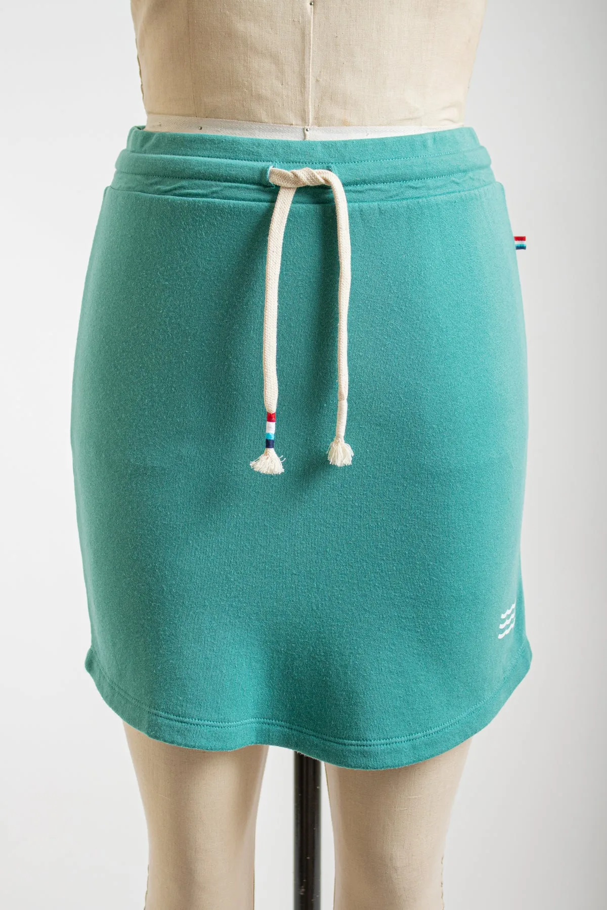 Turquoise Skirt with Scalloped Design