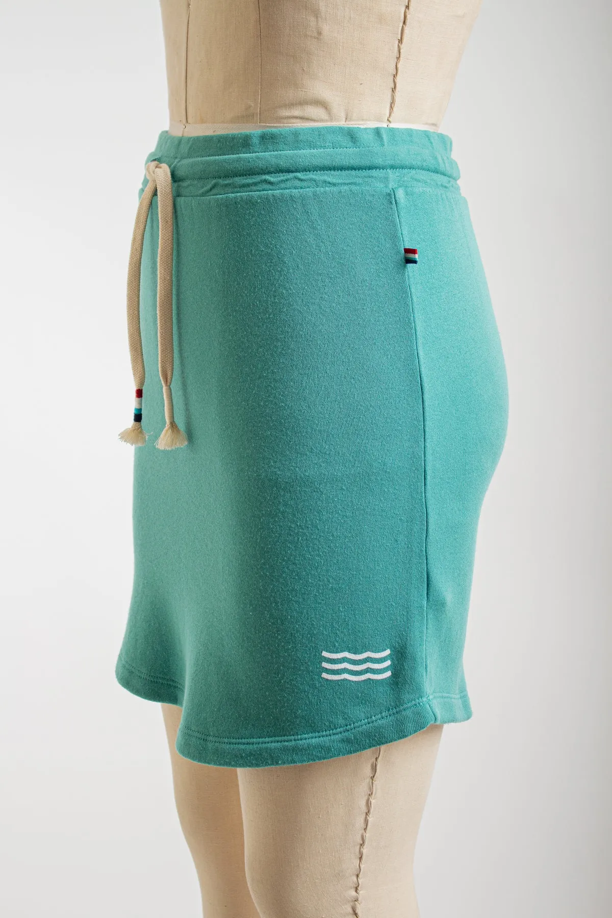 Turquoise Skirt with Scalloped Design