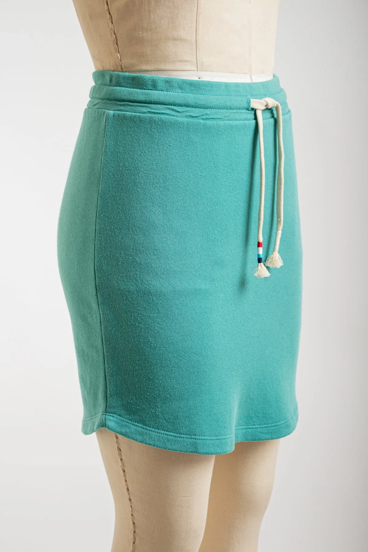 Turquoise Skirt with Scalloped Design