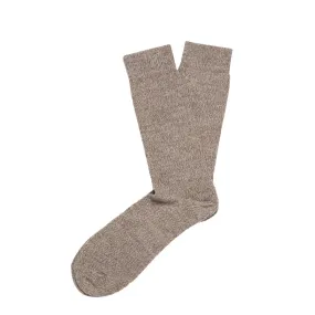 Umber Brown Twist Merino Wool Socks by Sunspel