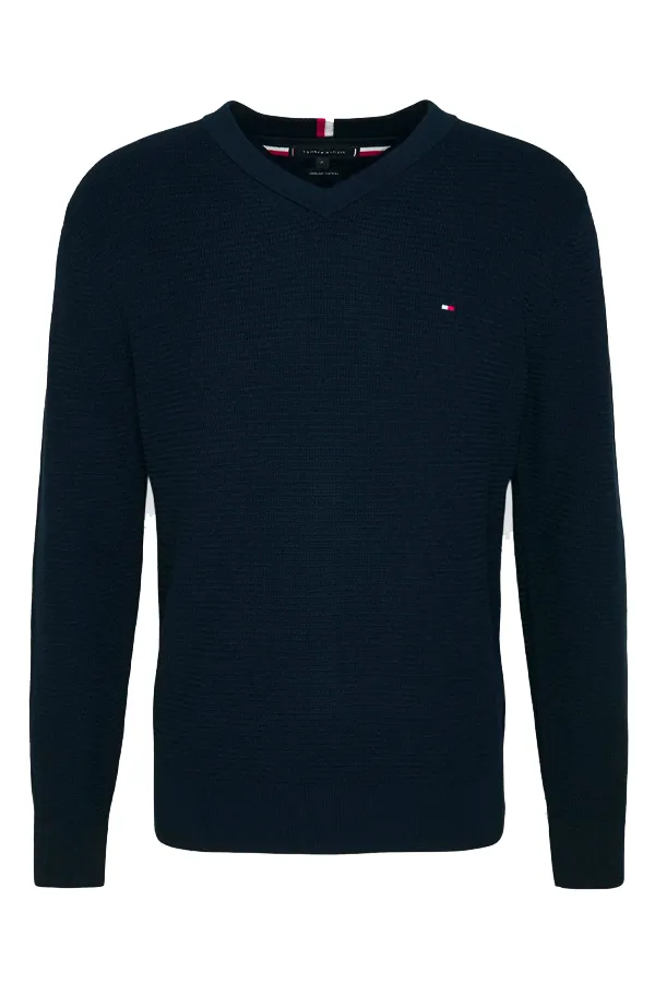 Tommy Hilfiger Navy V-Neck Knit Pullover