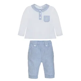 White Checkered Blue Sets&Outfits