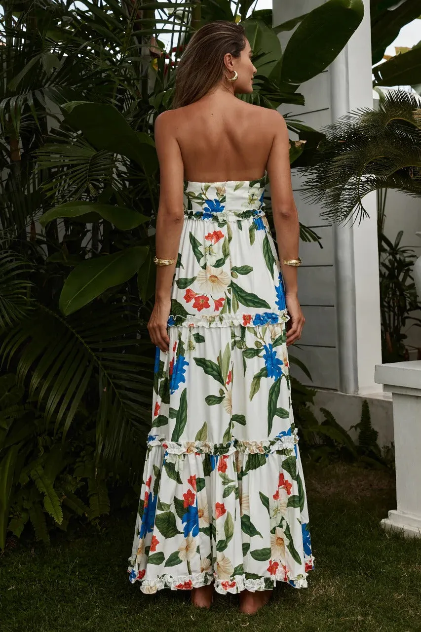 Dario Maxi Dress White Floral