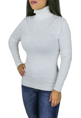 DONNA DOLCEVITA SLIM FIT BIANCO MAGLIONE DIAMOND PULLOVER INVERNALE