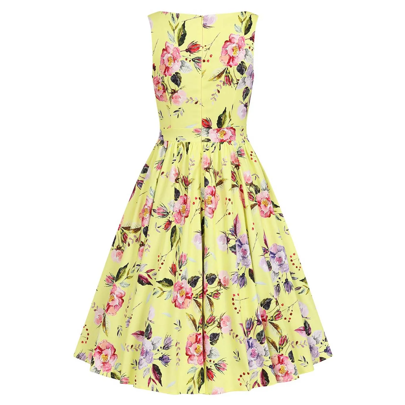 Floral Yellow Audrey Rockabilly Dress