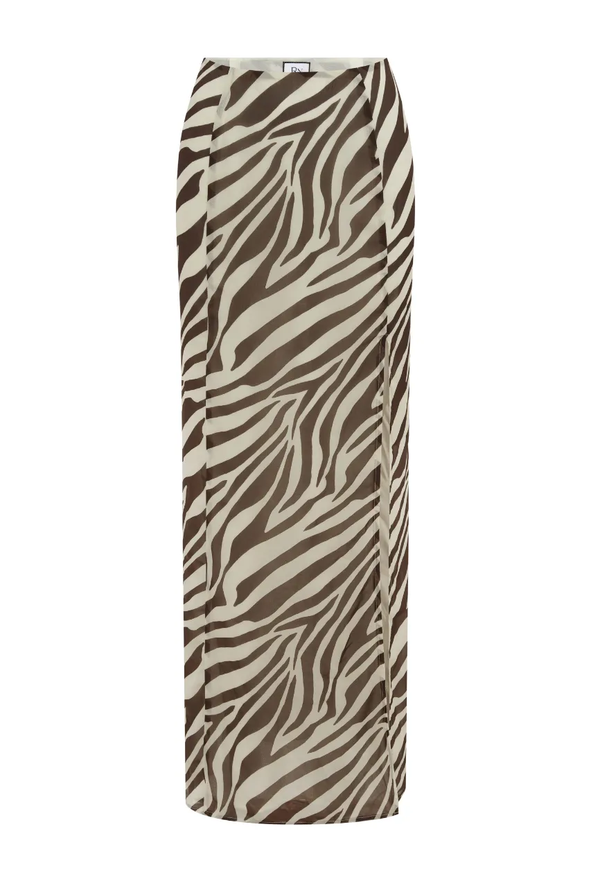 Zebra Chocolate Belini Maxi Skirt