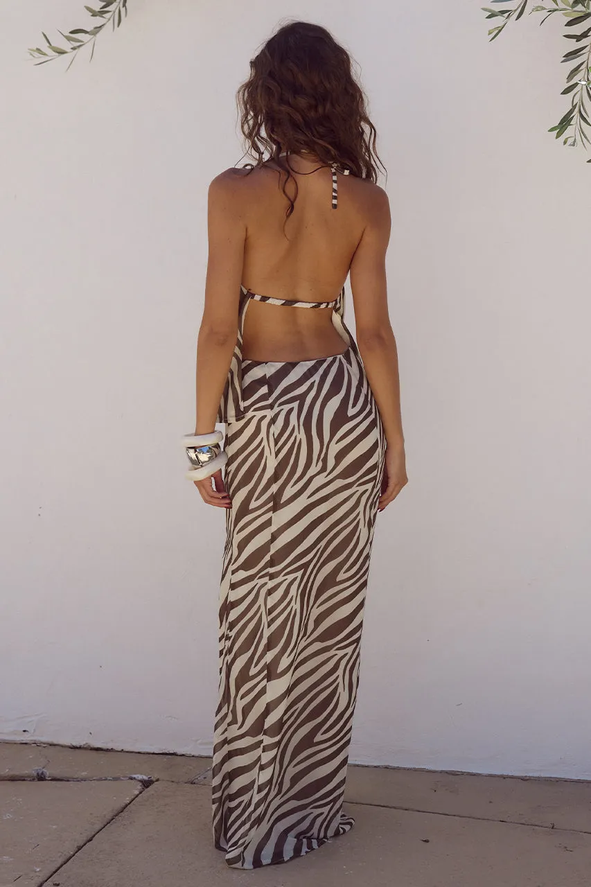 Zebra Chocolate Belini Maxi Skirt